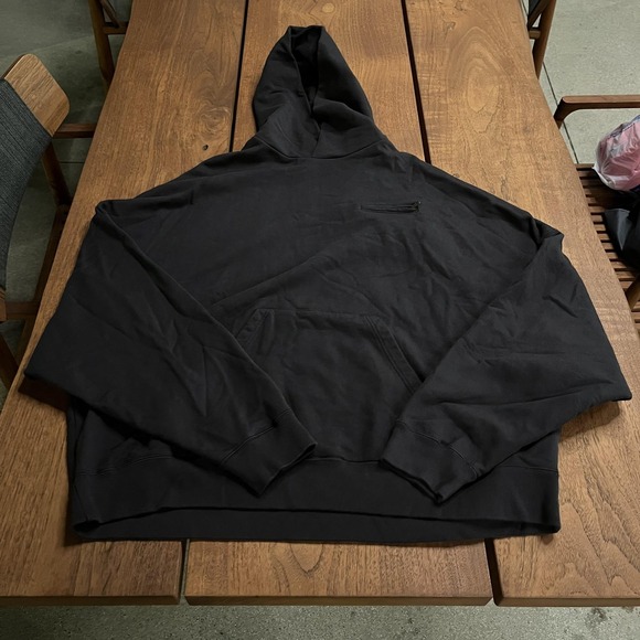 Willy Chavarria Hoodie Mens XL Black Pullover Chest Zip...